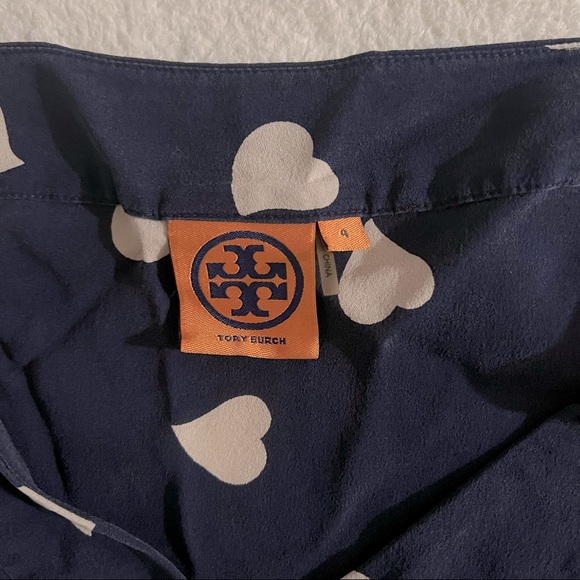 Tory Burch Heart Print Silk Top - Picture 3 of 6